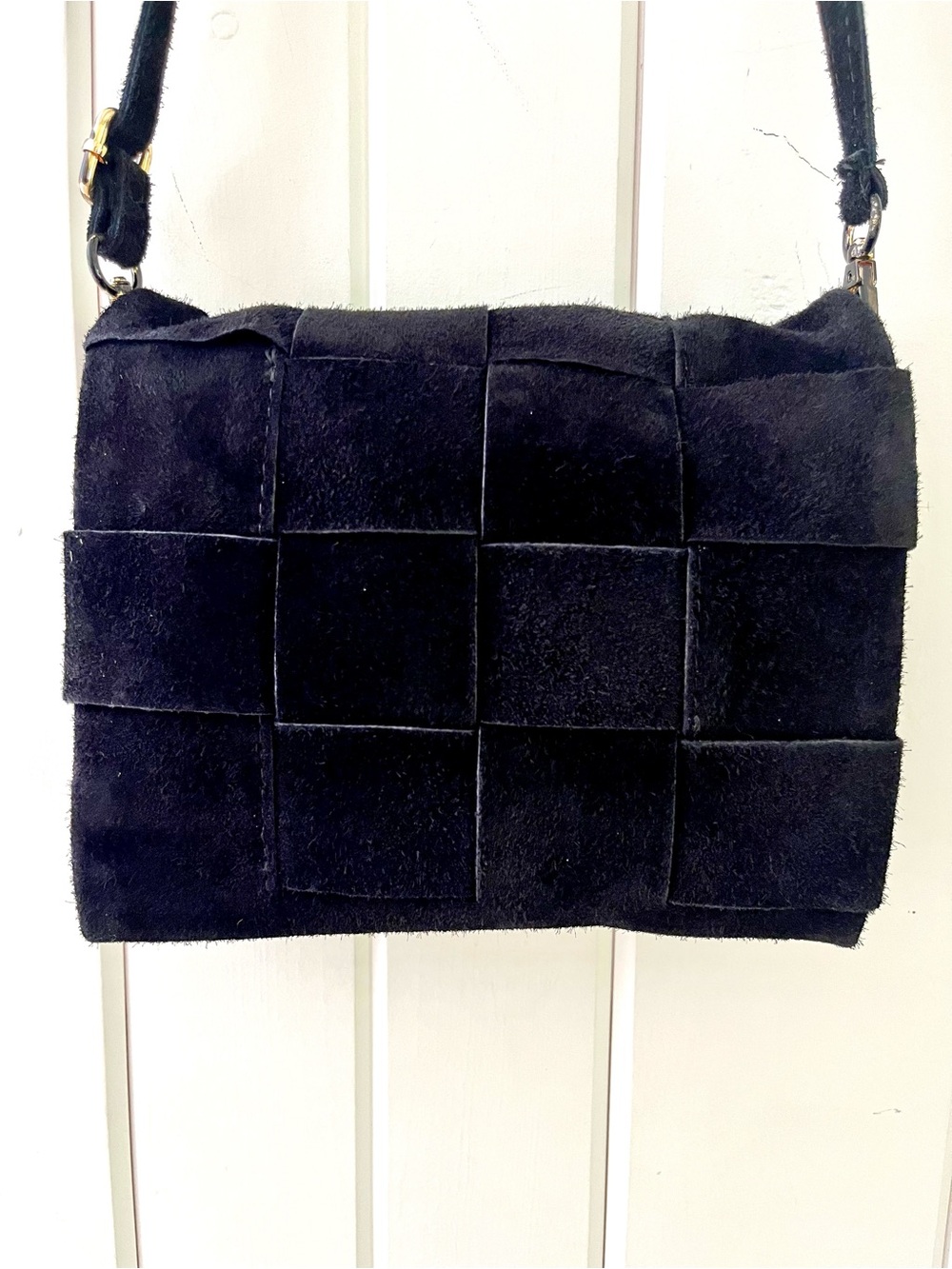 Charo Garcia Mariale Black Suede Leather Crossbody Bag